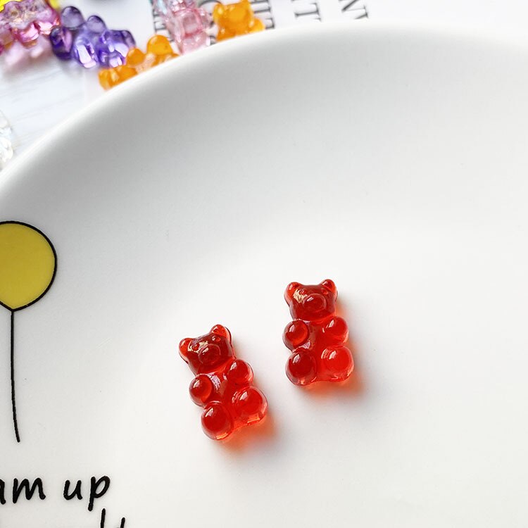 Anykidz 10pcs Red Bear Shoe Charm Accessories Jeans Clogs Pendants Designer Ornament Jibbitz for Crocs-Shoe Charms-PEROZ Accessories