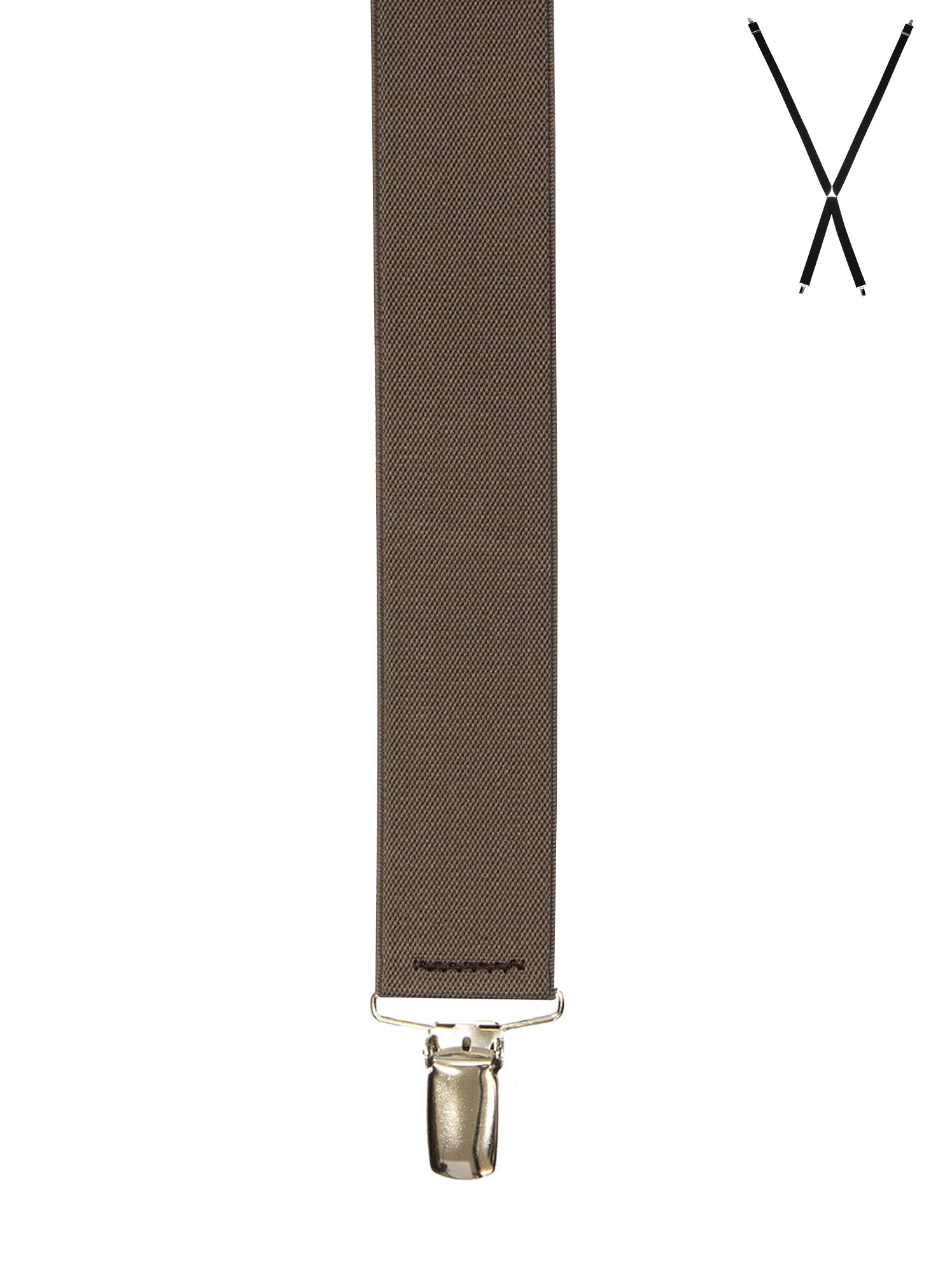 BRACES. X-Back with Nickel Clips. Plain Khaki 35mm width.-Braces-PEROZ Accessories