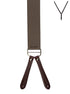 BRACES. Y-Back with Leather Ends. Plain Khaki. 35mm width.-Braces-PEROZ Accessories