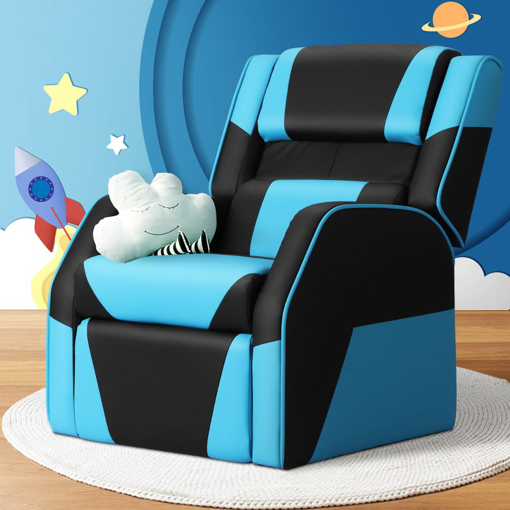 Keezi Kids Recliner Chair PU Leather Gaming Sofa Lounge Couch Children Armchair-Recliner Chairs-PEROZ Accessories