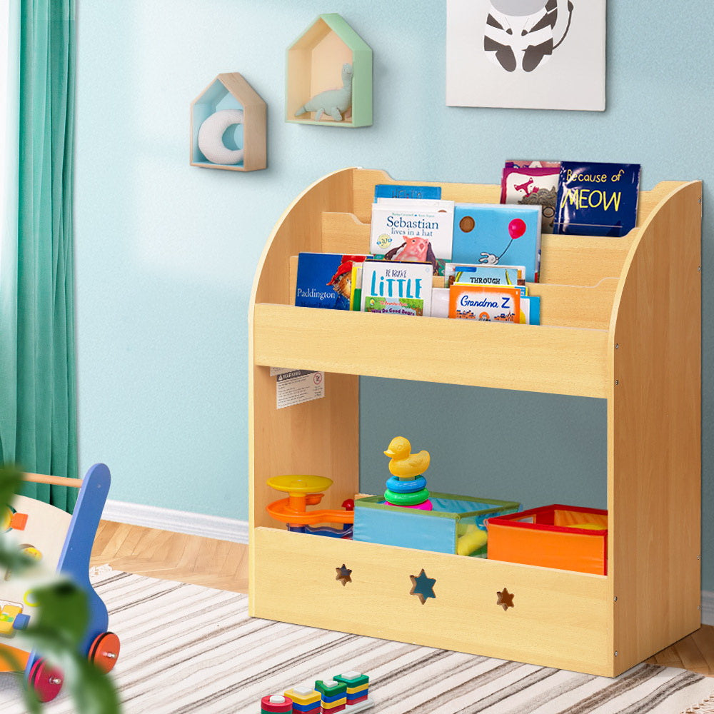 Keezi Kids Bookshelf Children Toys Storage Shelf Rack Organiser Bookcase Display-Baby &amp; Kids &gt; Kid&