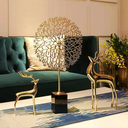 Anyhouz 33cm Luxury Metal Tree Tabletop Home Decor Modern Art Living Room Display House Decorative Crafts Metal Ornaments with Marble Base-Tabletop Decor-PEROZ Accessories