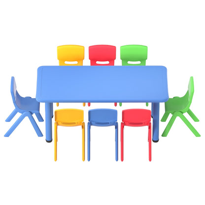 Keezi 9PCS Kids Table and Chairs Set Children Study Desk Furniture Plastic 8 Chairs-Baby &amp; Kids &gt; Kid&