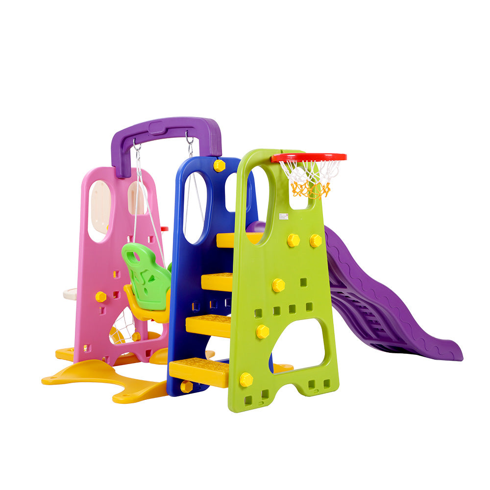 Keezi Kids 7-in-1 Slide Swing with Basketball Hoop Toddler Outdoor Indoor Play-Baby &amp; Kids &gt; Toys-PEROZ Accessories