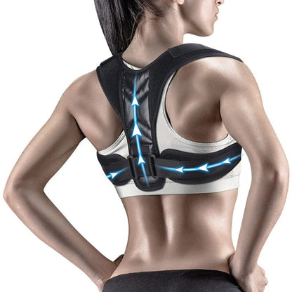 Anyfit Black Corrector Belt XL Back Posture Adjustable Neck Brace Training Equipment Shoulder Support Correction Belt-Corrector Belt-PEROZ Accessories