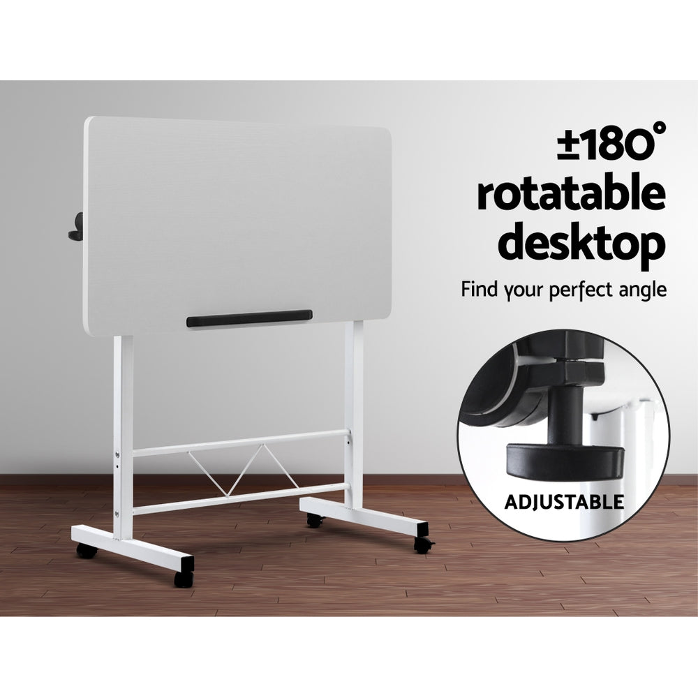 Portable Mobile Laptop Desk Notebook Computer Height Adjustable Table Sit Stand Study Office Work White-Furniture &gt; Office-PEROZ Accessories