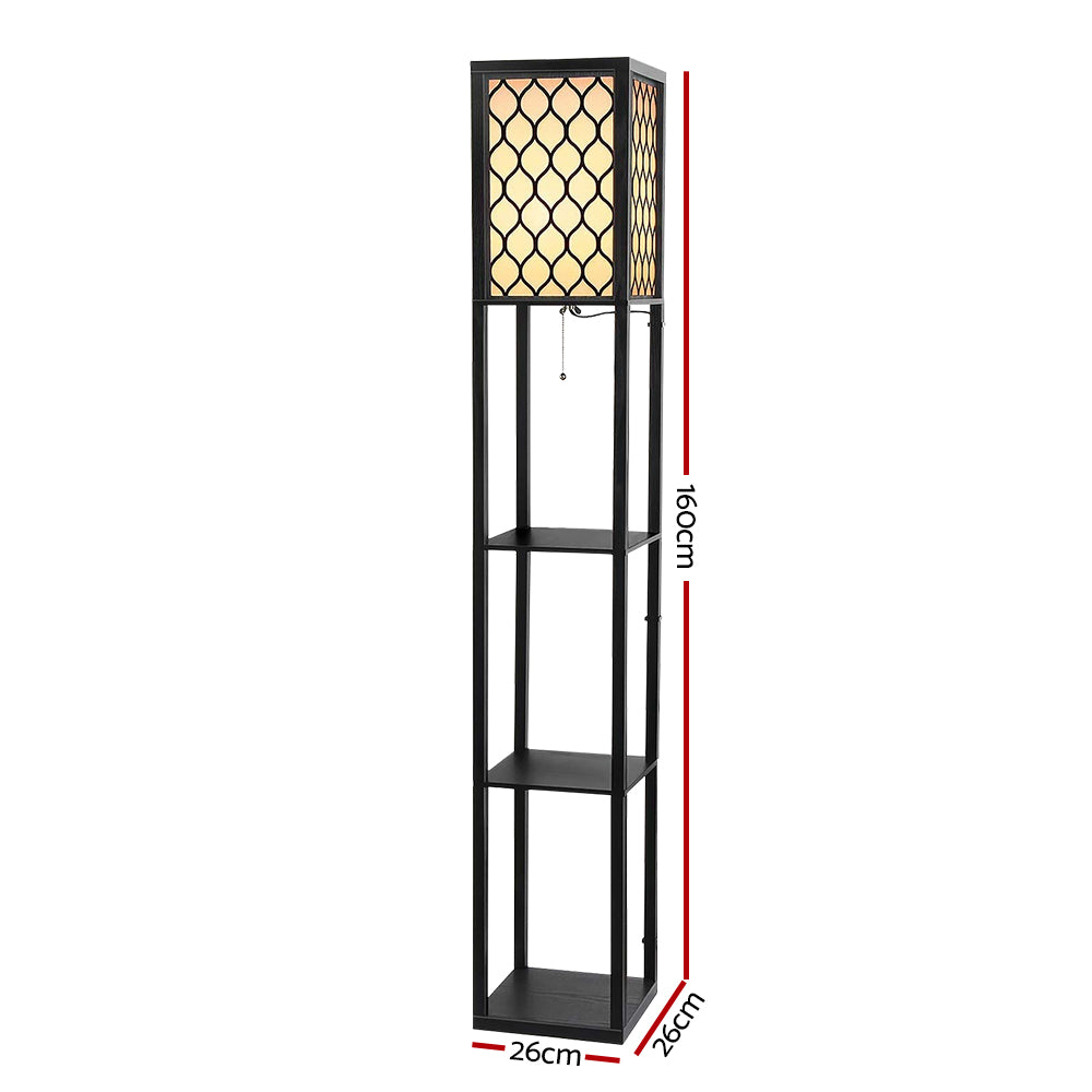 Artiss Floor Lamp Storage Shelf LED Lamps Vintage Standing Reading Light Bedroom-Furniture &gt; Bedroom - Peroz Australia - Image - 3