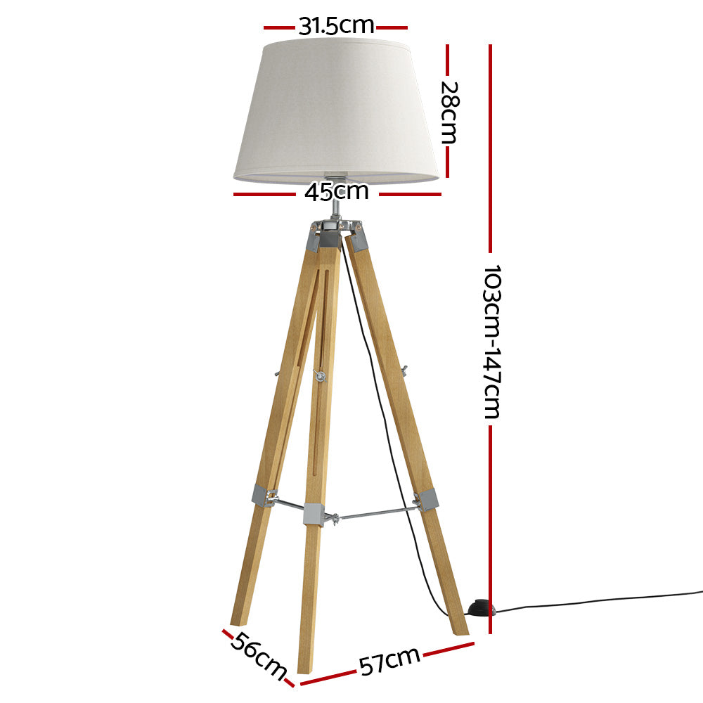 Artiss Floor Lamp Shelf Modern LED Storage Tripod Shelves Stand Room Light-Furniture &gt; Bedroom-PEROZ Accessories