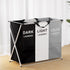 Artiss Laundry Basket Hamper Large Foldable Washing Clothes Storage 3 Sections-Furniture > Bathroom-PEROZ Accessories
