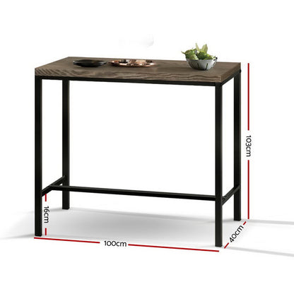 Artiss Vintage Industrial High Bar Table for Stool Kitchen Cafe Desk Dark Brown-Furniture &gt; Bar Stools &amp; Chairs-PEROZ Accessories