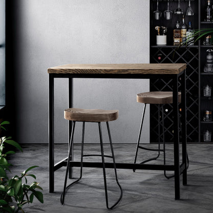 Artiss Vintage Industrial High Bar Table for Stool Kitchen Cafe Desk Dark Brown-Furniture &gt; Bar Stools &amp; Chairs-PEROZ Accessories