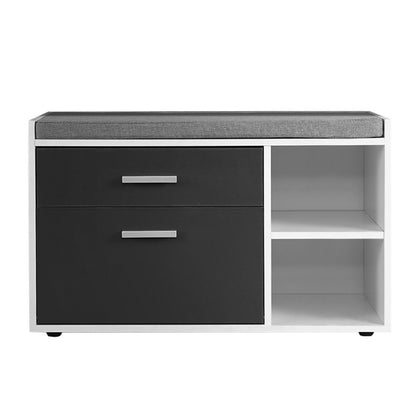 Artiss Shoe Cabinet Bench Shoes Storage Organiser Rack Wooden Cupboard Fabric Seat Adjustable Shelf-Furniture &gt; Living Room - Peroz Australia - Image - 3