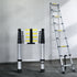 Giantz 2.6M Telescopic Ladder Aluminium Extension Extendable Steps Adjustable Height-Tools > Other Tools-PEROZ Accessories