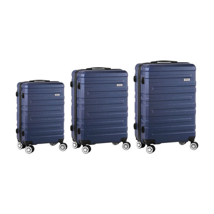 Shop Mazam 3PCS Luggage Suitcase Trolley Set Travel TSA Lock Storage Hard Case Navy  | PEROZ Australia