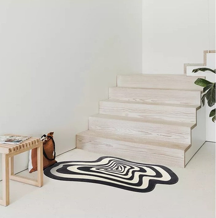 Anyhouz Carpet Green 80x120cm Creative Living Room Striped Home Decoration Bedroom Rug Fluffy Plush Mat-Carpets-PEROZ Accessories