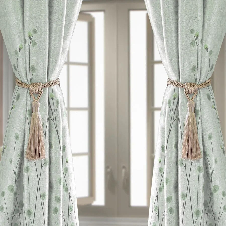 Anyhouz Curtain Tie Beige Handmade Tassel Curtain Tieback Accessories-Curtain Tie-PEROZ Accessories