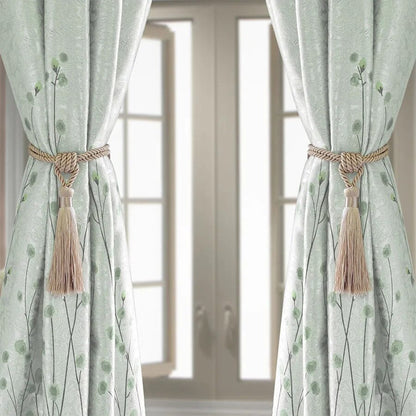Anyhouz Curtain Tie Beige Handmade Tassel Curtain Tieback Accessories-Curtain Tie-PEROZ Accessories