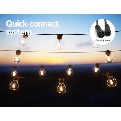 Jingle Jollys 23m Festoon Lights Solar LED String Light Outdoor Christmas Party-Occasions &gt; Christmas-PEROZ Accessories