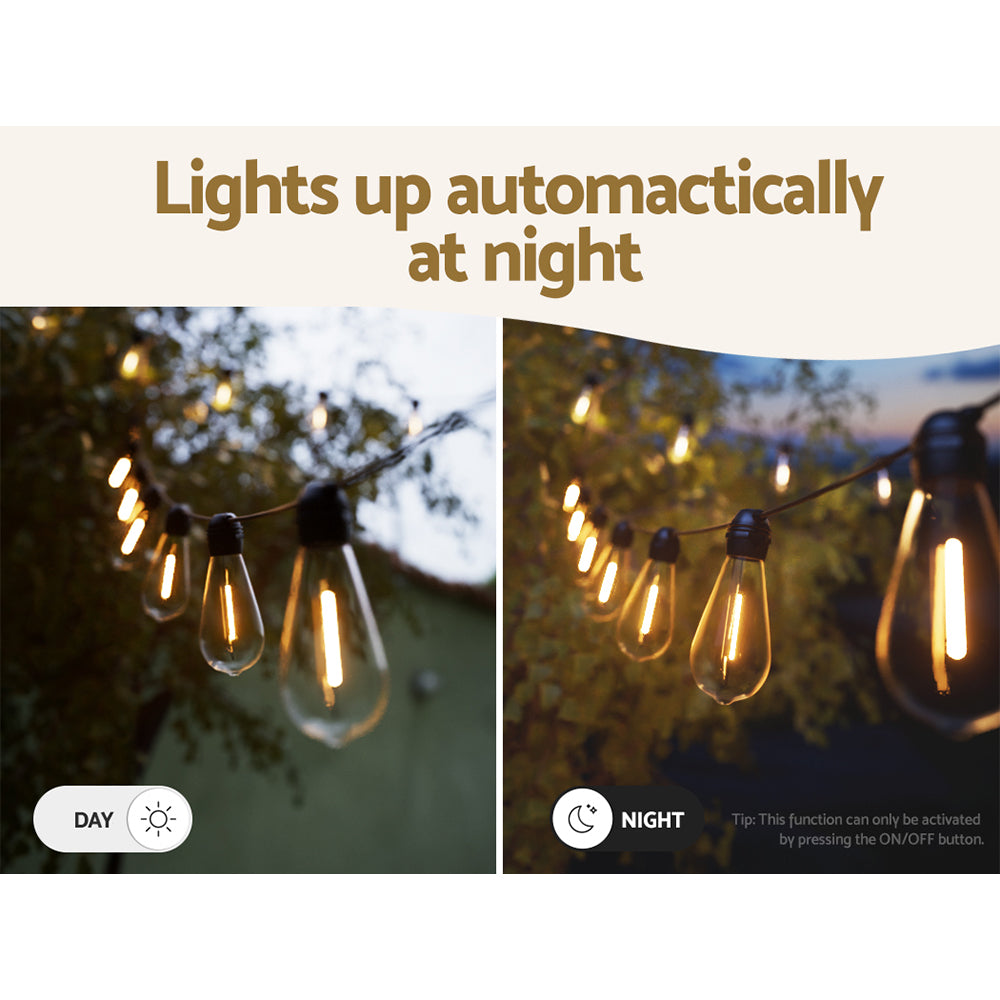 Jingle Jollys LED Solar Festoon Lights 17m String Light Outdoor Christmas Party-Occasions &gt; Lights-PEROZ Accessories