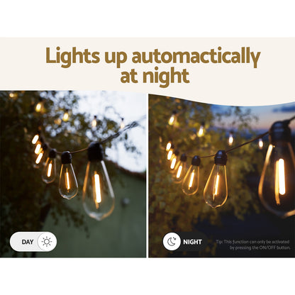 Jingle Jollys LED Solar Festoon Lights 17m String Light Outdoor Christmas Party-Occasions &gt; Lights-PEROZ Accessories