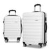 Wanderlite 2pcs Luggage Trolley Travel Suitcase Set TSA Hard Shell Case Strap White-Luggage-PEROZ Accessories