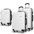 Wanderlite 3pcs Luggage Trolley Travel Suitcase Set TSA Hard Shell Case Strap White-Luggage-PEROZ Accessories