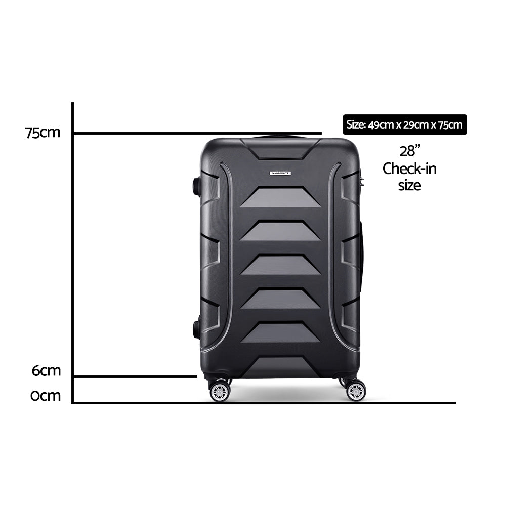Wanderlite 28&quot; Luggage Travel Suitcase Set Trolley Hard Case Strap Lightweight-Luggage-PEROZ Accessories