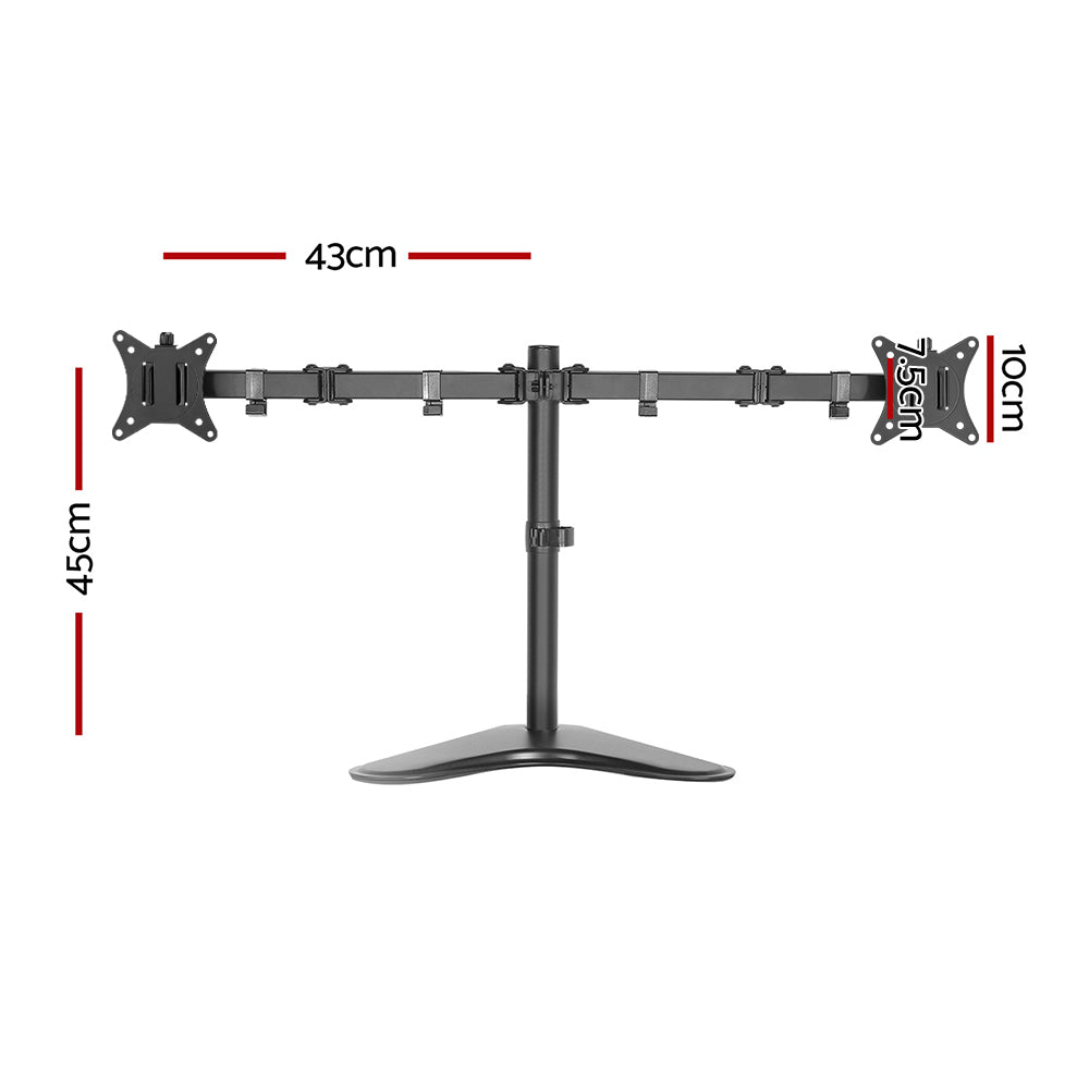 Artiss Monitor Arm Stand Dual Black-Furniture &gt; Office-PEROZ Accessories