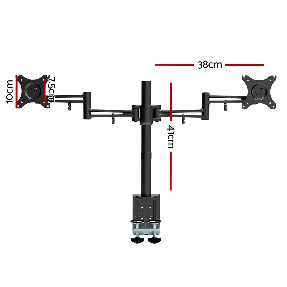 Artiss Monitor Arm Mount Dual Black-Furniture &gt; Office - Peroz Australia - Image - 2