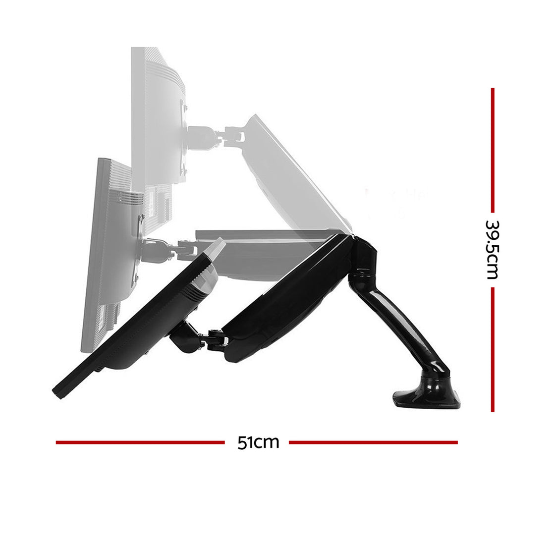 Artiss Monitor Arm Mount Single Gas Black-Furniture &gt; Office - Peroz Australia - Image - 2