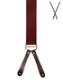 BRACES. X-Back with Leather Ends. Plain Burgundy. 35mm width.-Braces-PEROZ Accessories