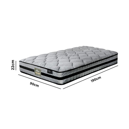 Bedra Single Mattress Bed Mattress 3D Mesh Fabric Firm Foam Spring 22cm 7-Zone-Mattress-PEROZ Accessories