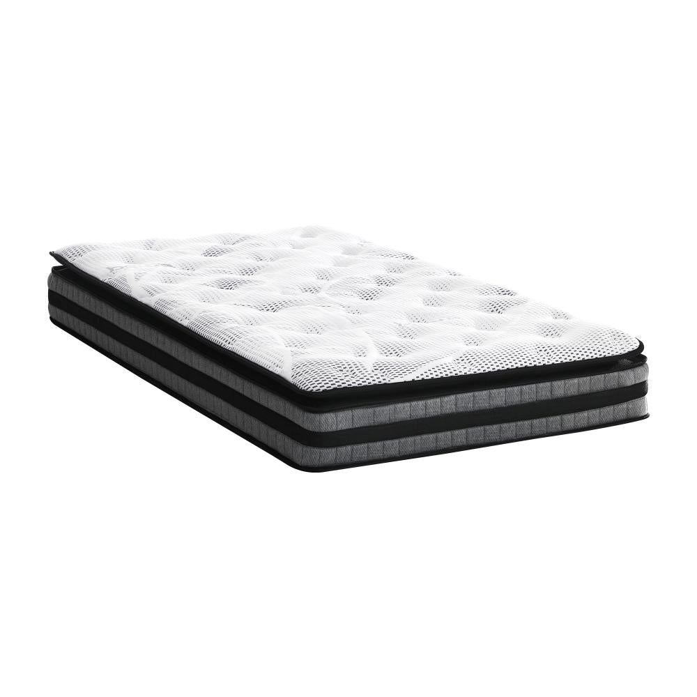 Bedra Single Mattress Cool Gel Foam Bonnell Spring Luxury Pillow Top Bed 22cm |PEROZ Australia