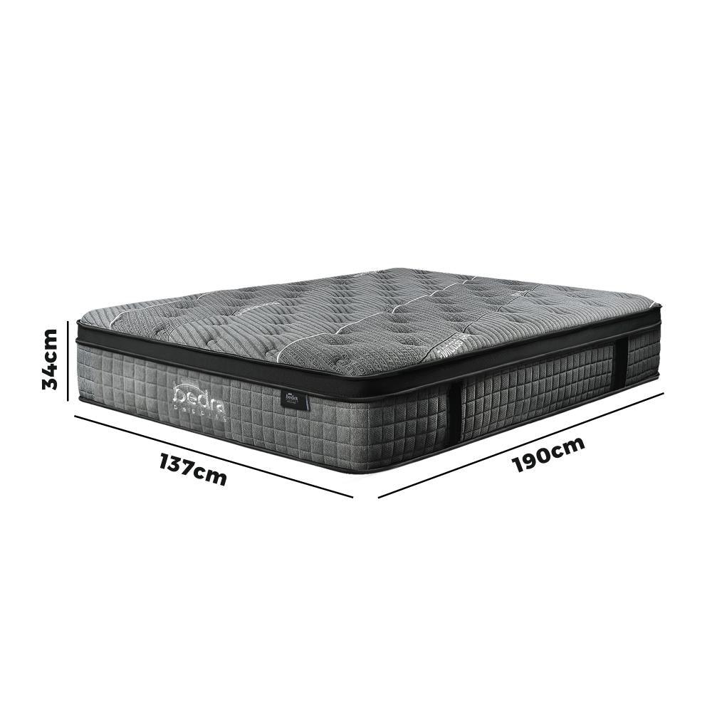 Bedra Double Mattress Breathable Spring Mattress Euro Top Latex Foam 34cm 7 zone-Mattress-PEROZ Accessories