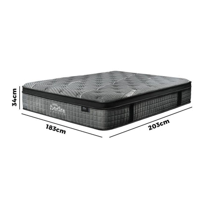 Bedra King Mattress Breathable Spring Mattress Euro Top Latex Foam 34cm 7 zone-Mattress-PEROZ Accessories