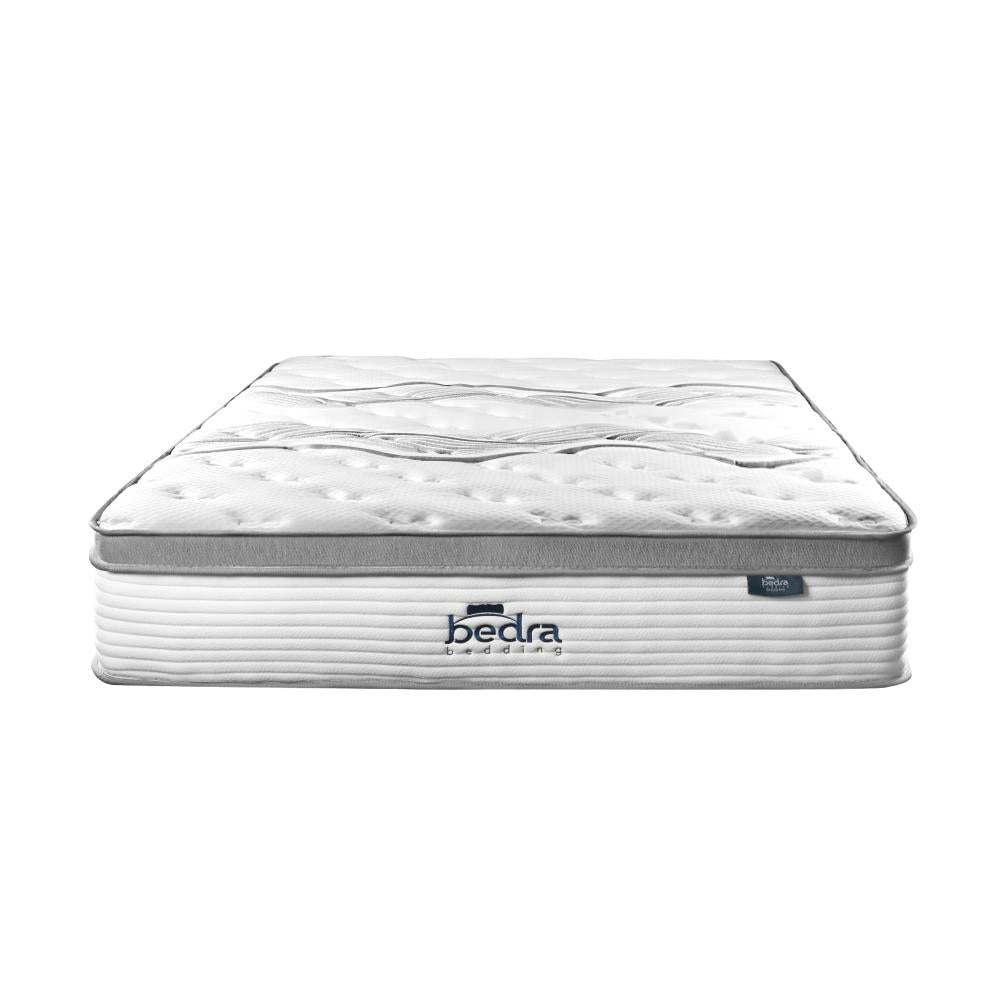 Double Mattress Euro Top Bed Mattress Pocket Spring Medium Firm 34cm 7Zone Bedra-Mattress-PEROZ Accessories