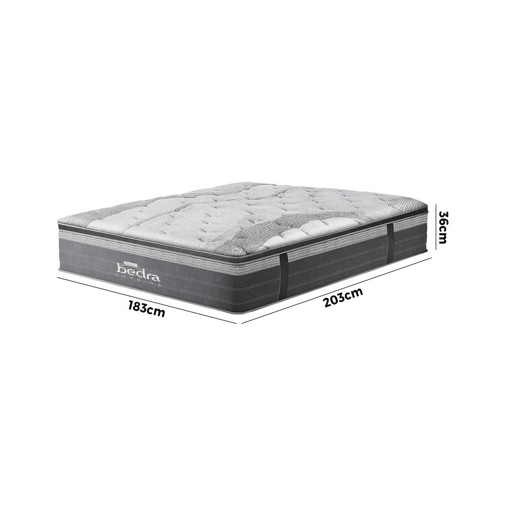 Bedra King Mattress Breathable Spring Euro Top Natural Latex Foam 36cm 7 zone-Mattress-PEROZ Accessories