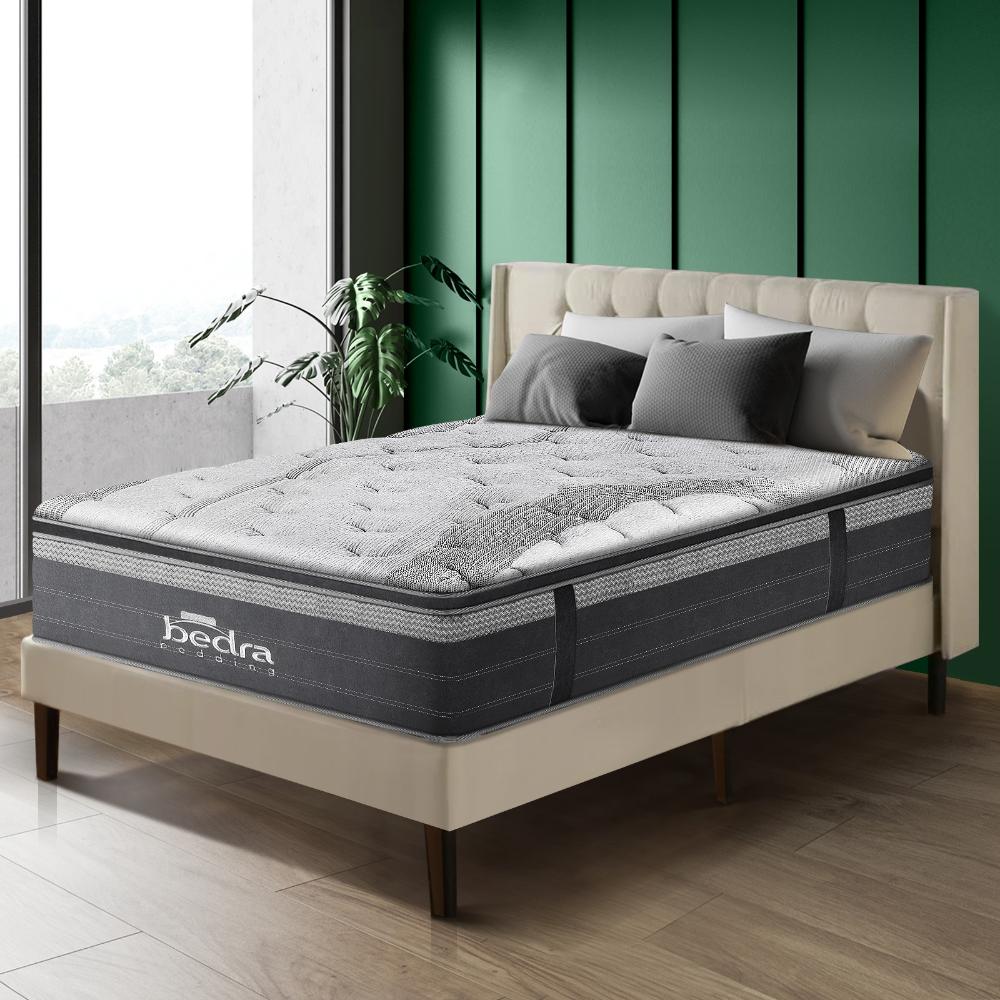 Bedra Queen Mattress Breathable Spring Euro Top Natural Latex Foam 36cm 7 zone-Mattress-PEROZ Accessories