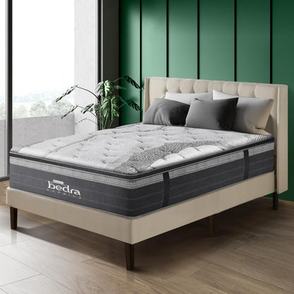 Bedra Queen Mattress Breathable Spring Euro Top Natural Latex Foam 36cm 7 zone-Mattress-PEROZ Accessories