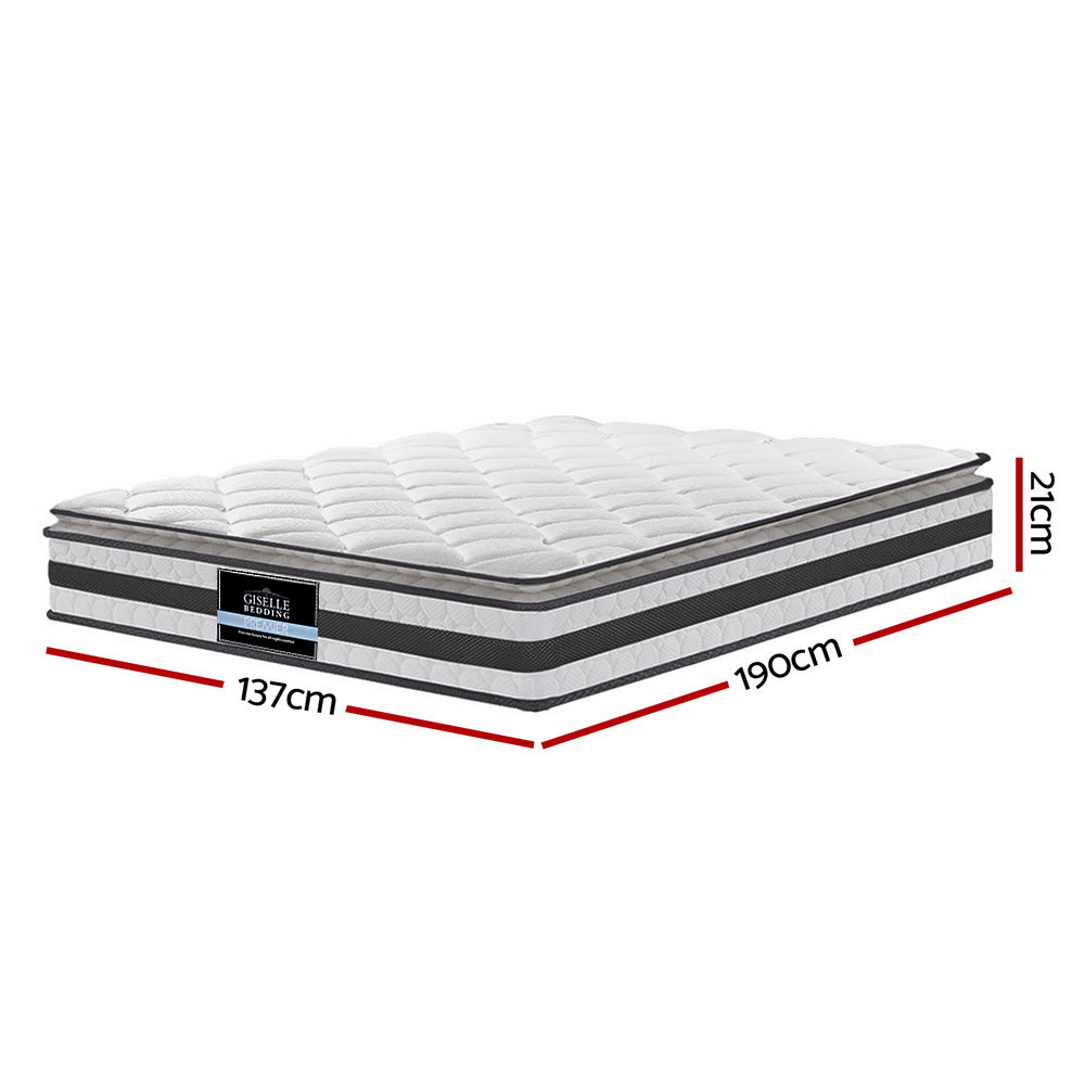 Giselle Bedding Normay Bonnell Spring Mattress 21cm Thick Double-Furniture &gt; Mattresses-PEROZ Accessories