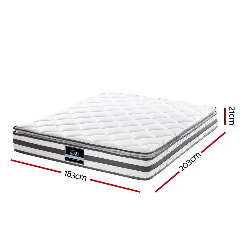 Giselle Bedding Normay Bonnell Spring Mattress 21cm Thick King-Furniture &gt; Mattresses-PEROZ Accessories