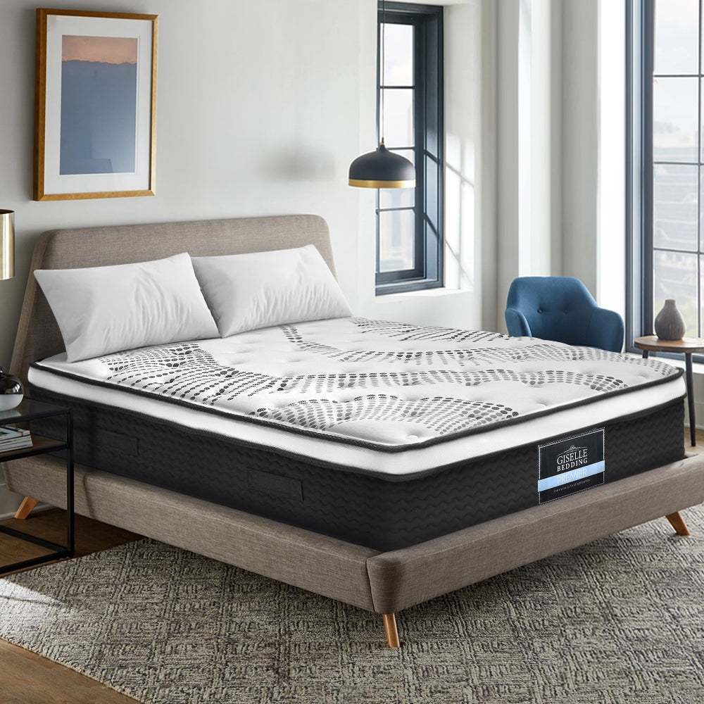 Giselle Bedding Como Euro Top Pocket Spring Mattress 32cm Thick Double-Furniture &gt; Mattresses-PEROZ Accessories