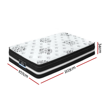 Giselle King Single Size Mattress Bed COOL GEL Memory Foam Eurotop Pocket Spring-Furniture &gt; Mattresses-PEROZ Accessories