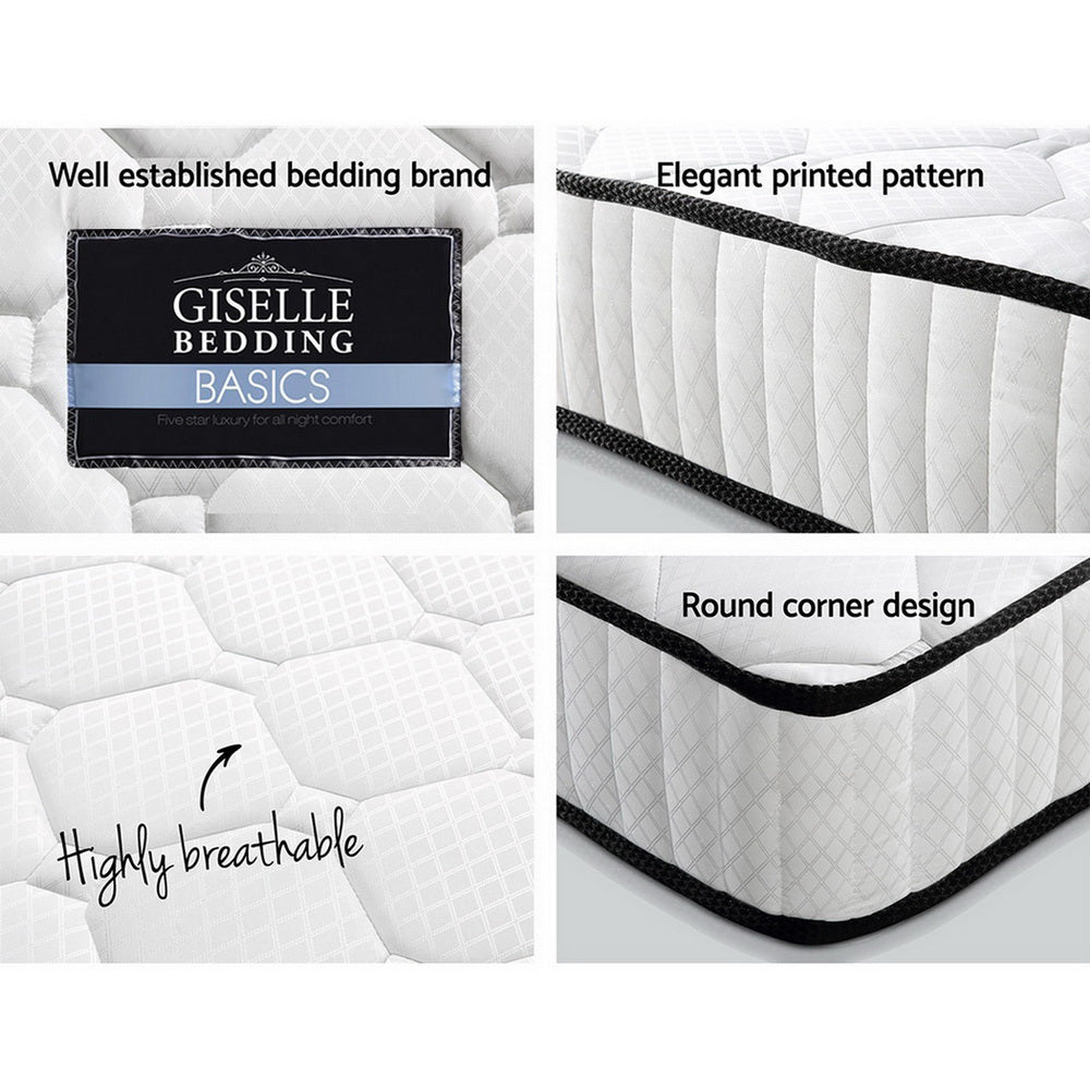 Giselle Bedding Peyton Pocket Spring Mattress 21cm Thick Single-Furniture &gt; Mattresses-PEROZ Accessories