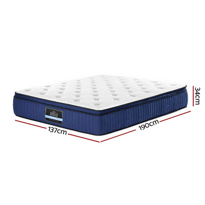 Giselle Bedding Franky Euro Top Cool Gel Pocket Spring Mattress 34cm Thick Double-Furniture &gt; Mattresses-PEROZ Accessories