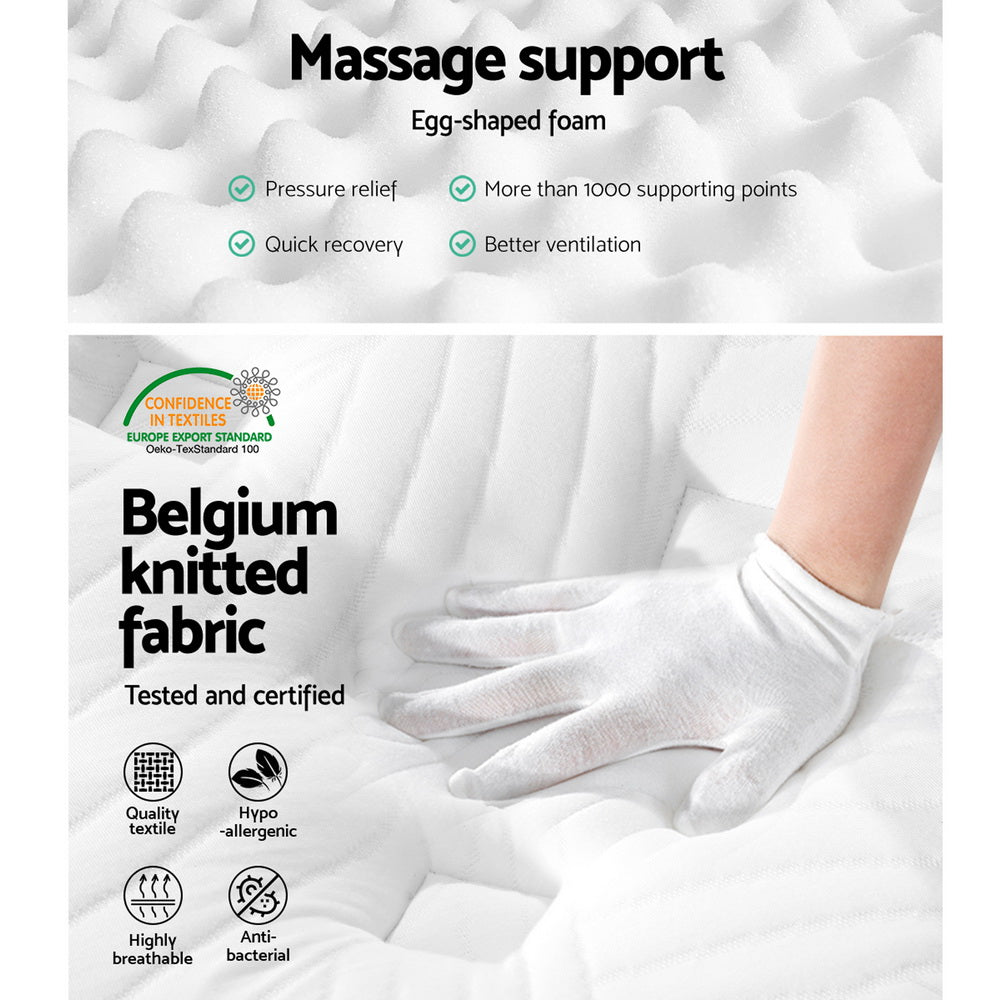 Giselle Bedding Franky Euro Top Cool Gel Pocket Spring Mattress 34cm Thick King-Furniture &gt; Mattresses-PEROZ Accessories