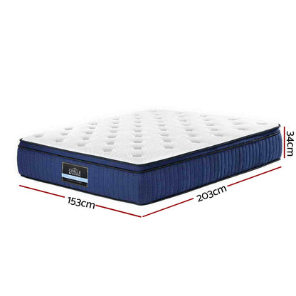 Giselle Bedding Franky Euro Top Cool Gel Pocket Spring Mattress 34cm Thick Queen-Furniture &gt; Mattresses-PEROZ Accessories