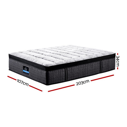 Giselle Mattress 9 Zone Pocket Spring Latex Foam Medium Firm 34cm King Single-Furniture &gt; Mattresses-PEROZ Accessories