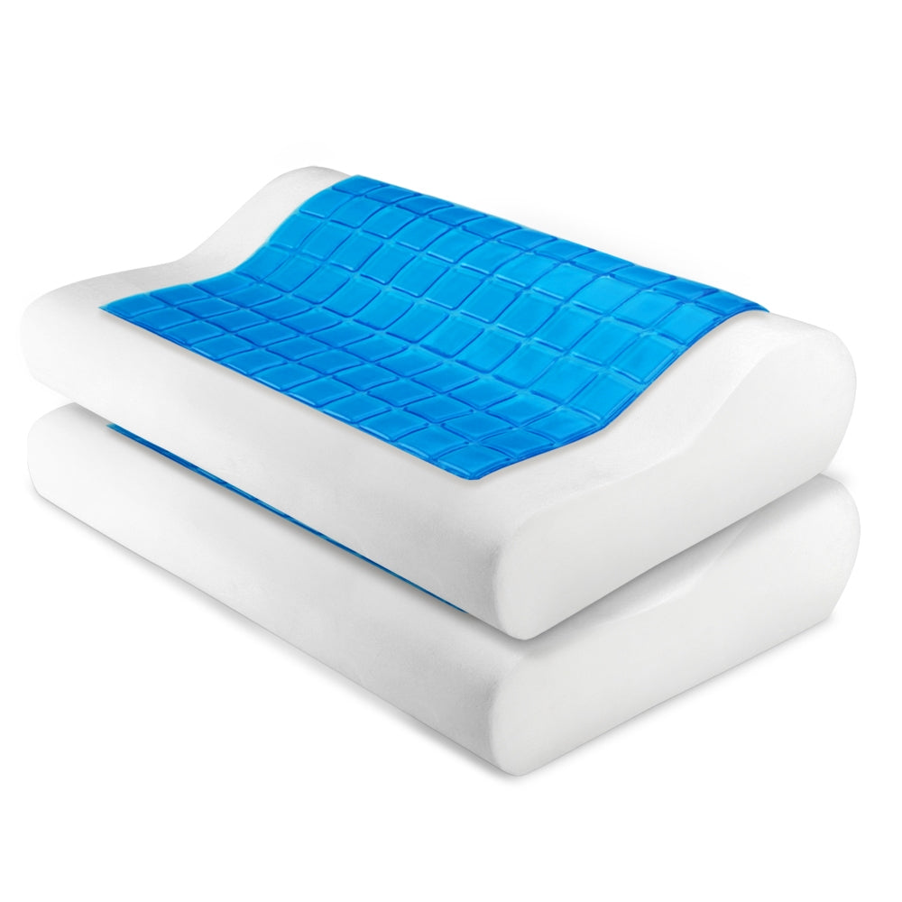 Giselle Bedding Set of 2 Cool Gell Memory Foam Pillows-Home &amp; Garden &gt; Bedding-PEROZ Accessories