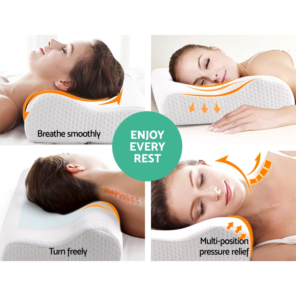 Giselle Bedding Set of 2 Cool Gell Memory Foam Pillows-Home &amp; Garden &gt; Bedding-PEROZ Accessories